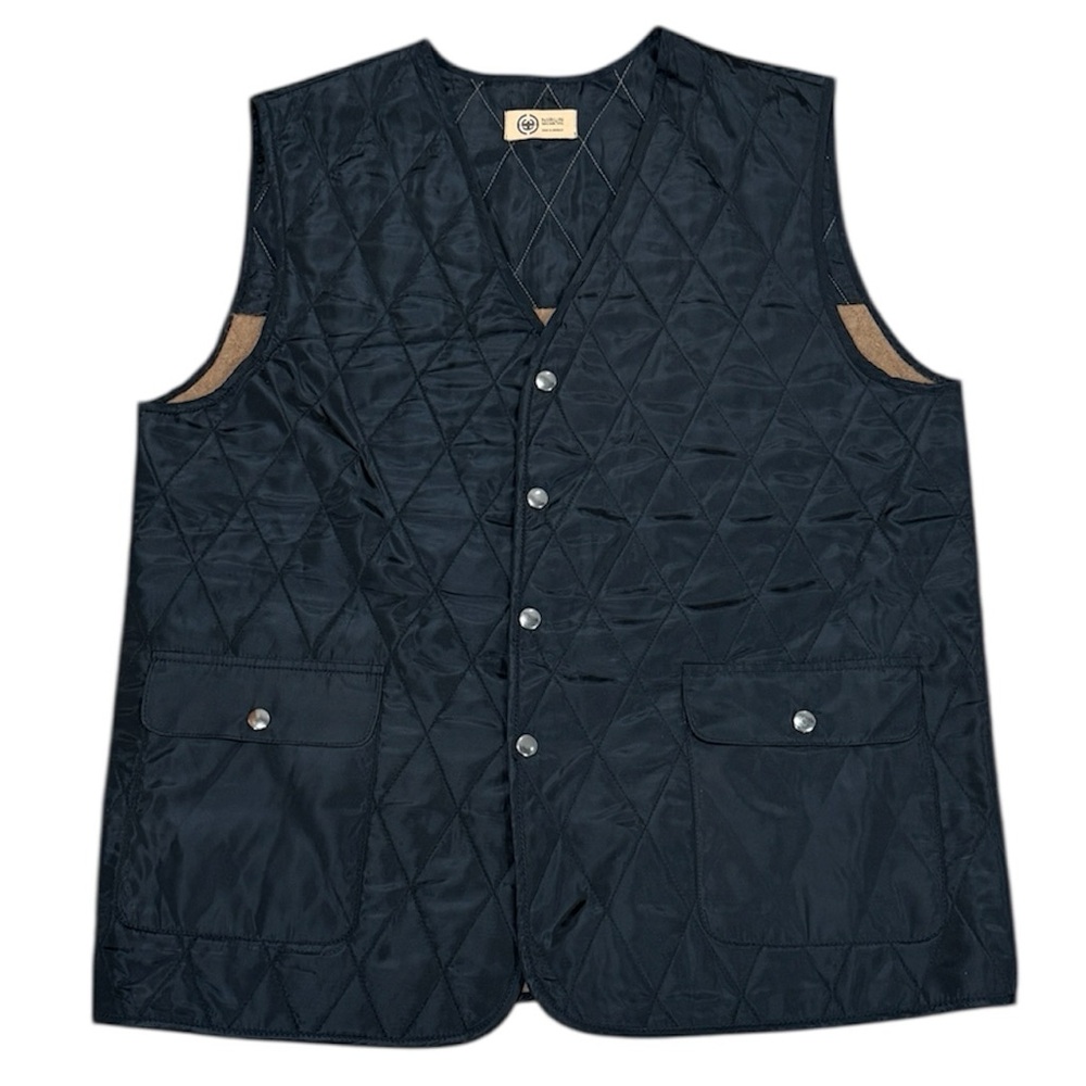Women Camel Wool-Lined Quilted Vest Black 2XL Men XL Unisex Classic Preppy Stapl